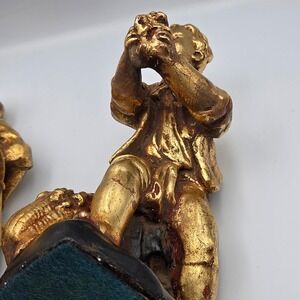Thanhardt Burger Corp Figurines Set OS Gold Fair Vintage Gilded Boy Girl 7109AB